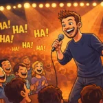 Stand-up komiker på scenen