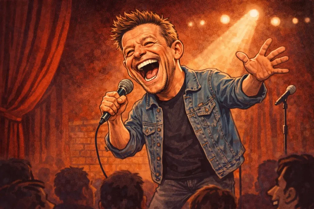 Standup komiker karikatur